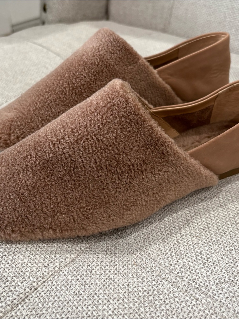 Lucky Brand Brown Faux-Shearling Slip-On Mules